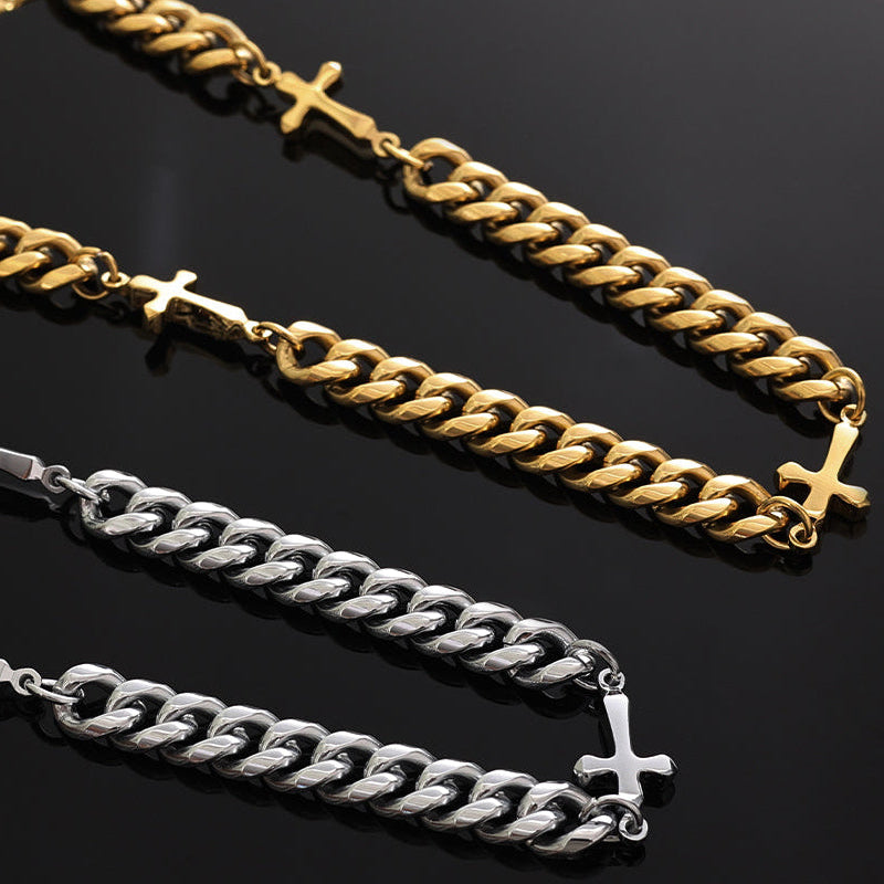 Relic Cuban Cross Chain - Silver