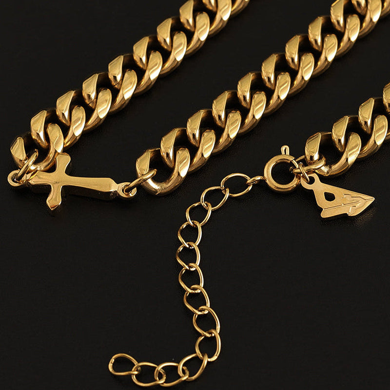 Relic Cuban Cross Chain - Gold