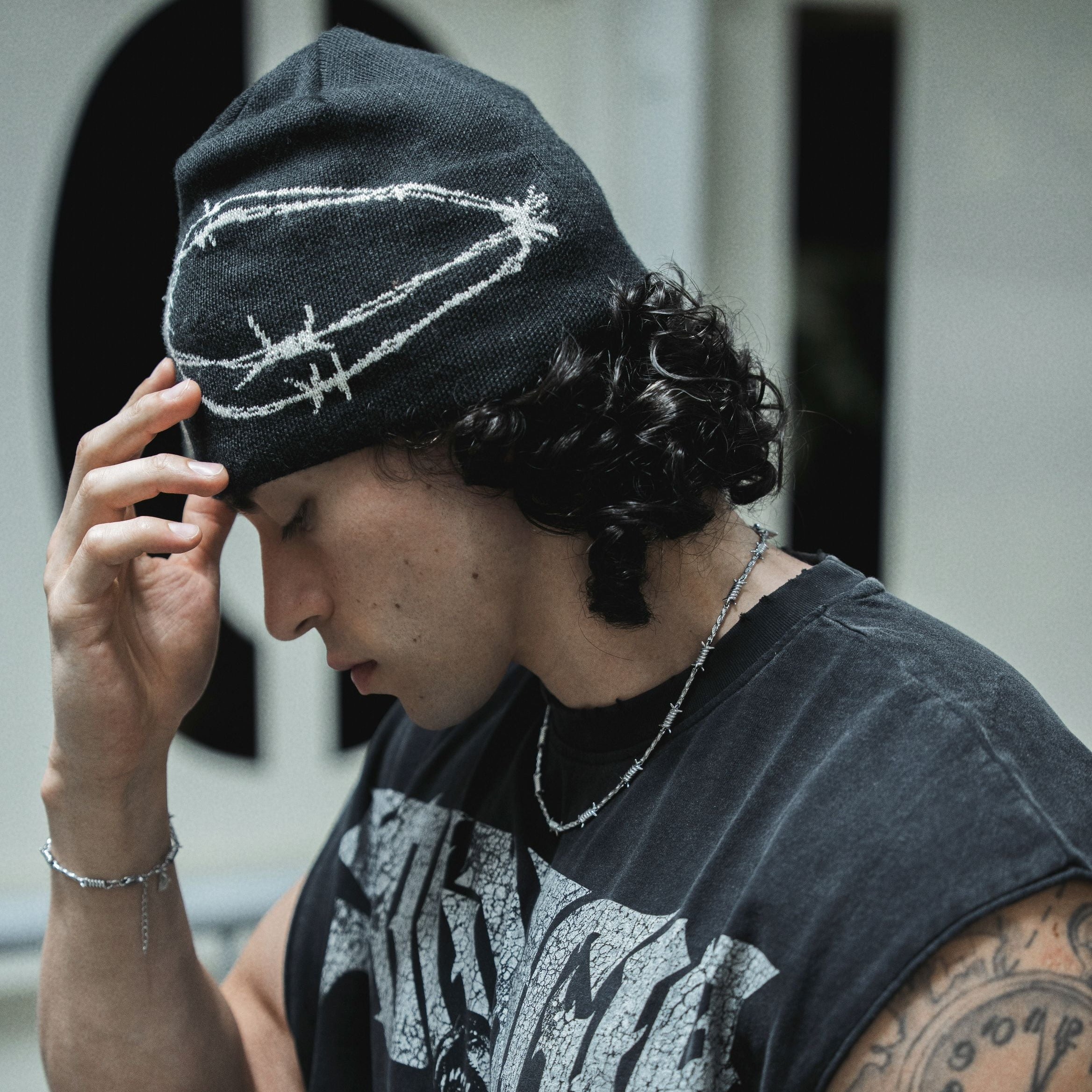 Belikan Barbed Wire Chain - Silver Tone