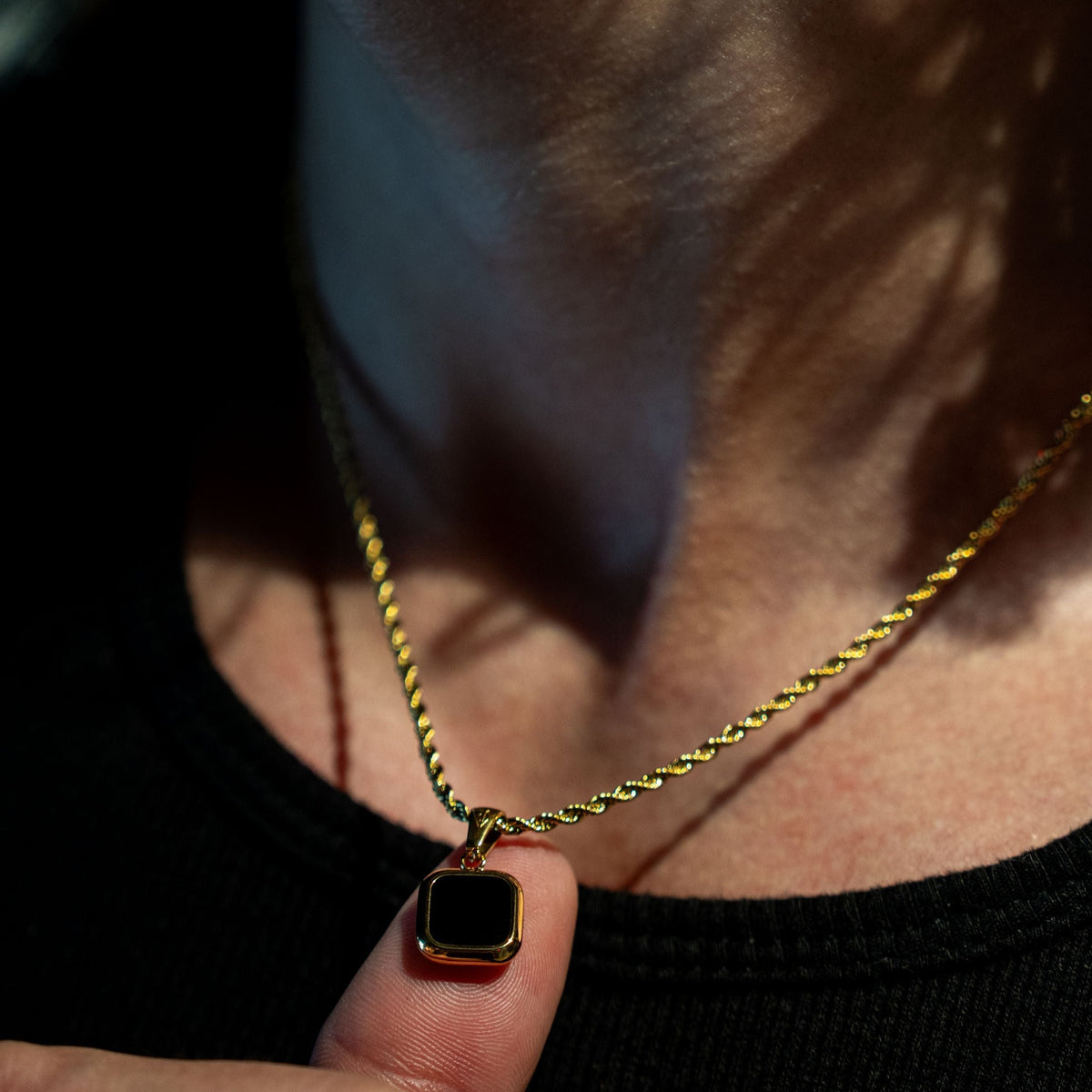 Blackout Onyx Pendant - Gold