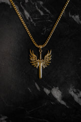 Angel Sword Pendant & Franco Chain Gold