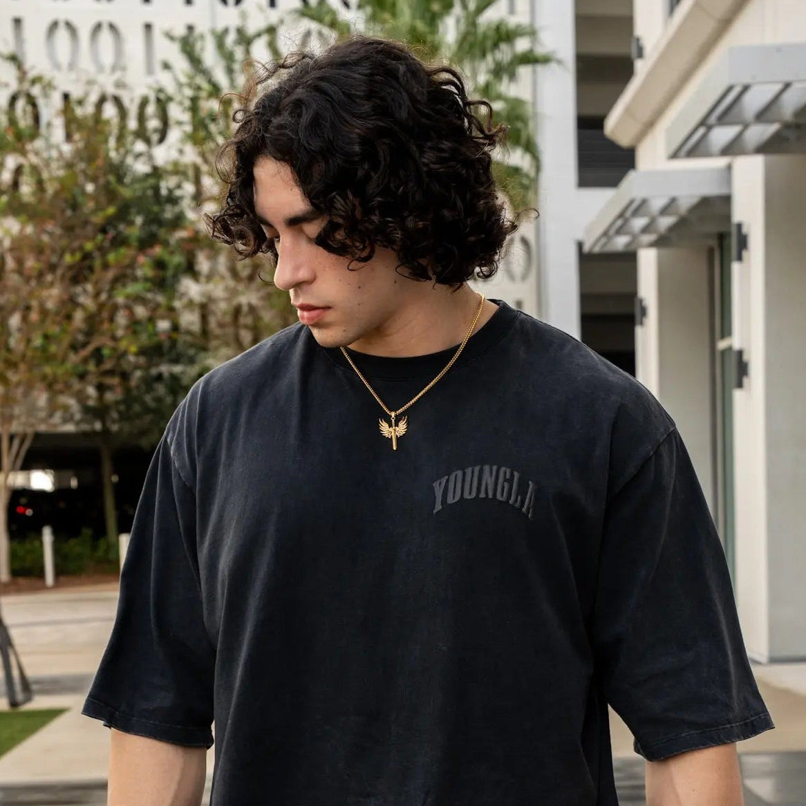 Angel Sword Pendant & Franco Chain Gold