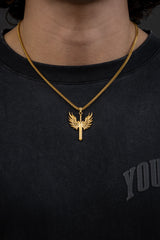 Angel Sword Pendant & Franco Chain Gold