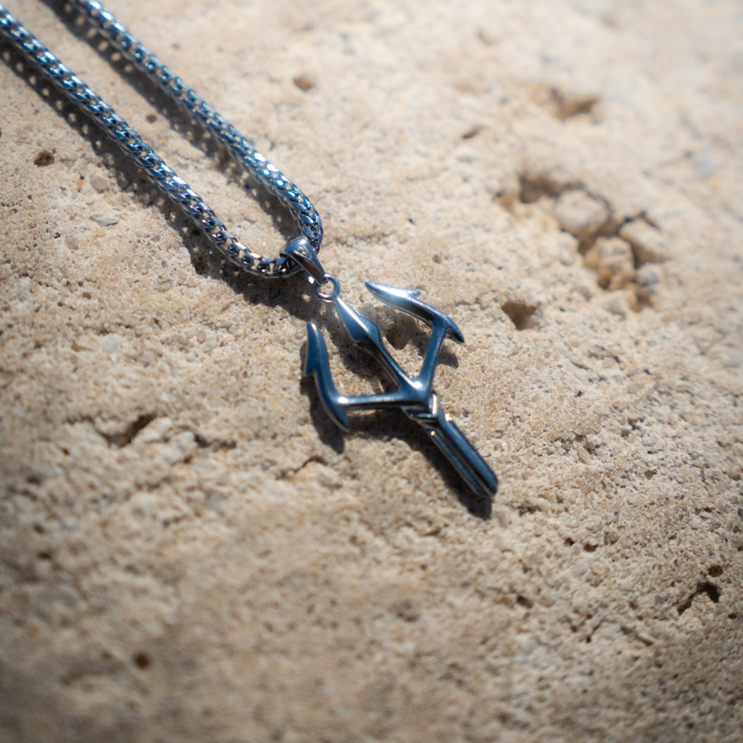 Warrior trident & Franco Chain - Silver Tone