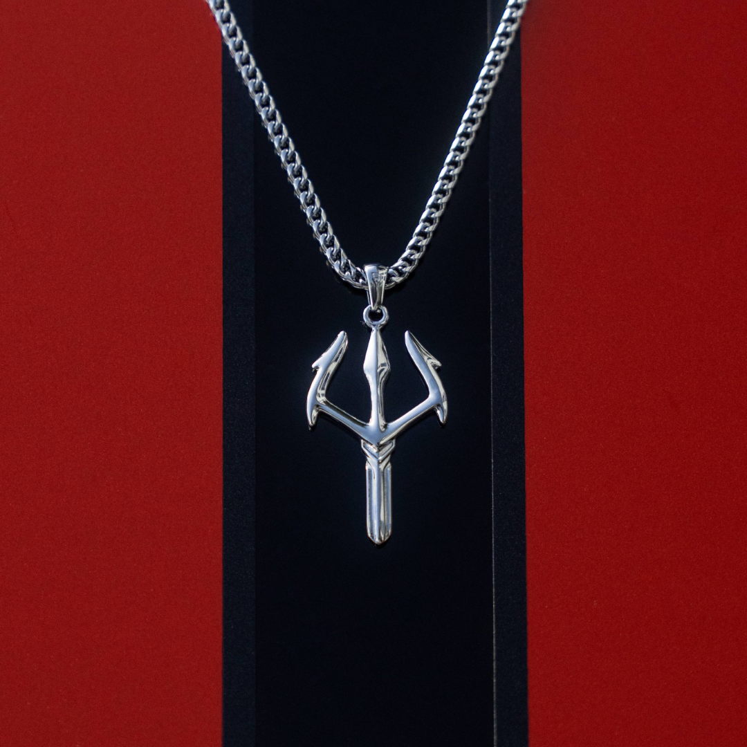 Warrior trident & Franco Chain - Silver Tone