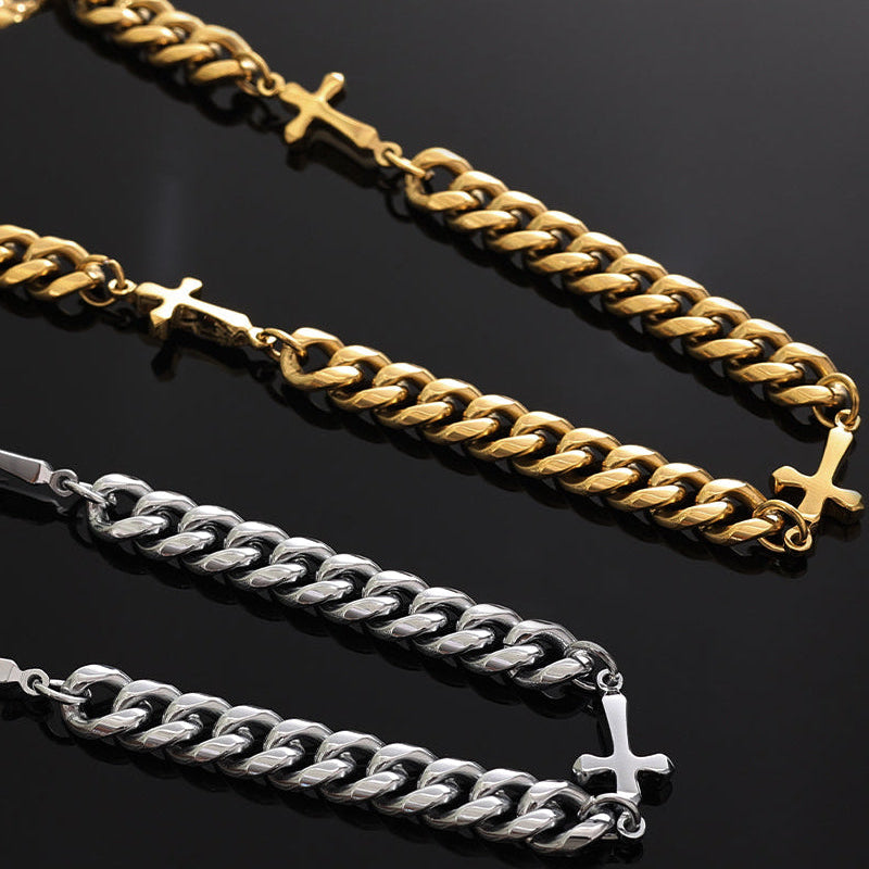 Relic Cuban Cross Chain - Gold