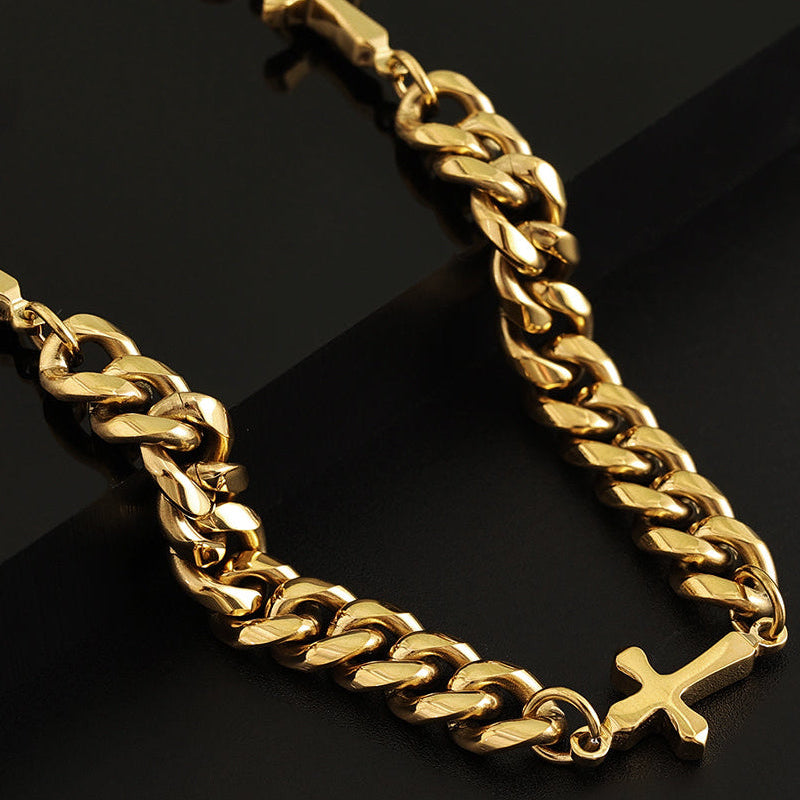Relic Cuban Cross Chain - Gold