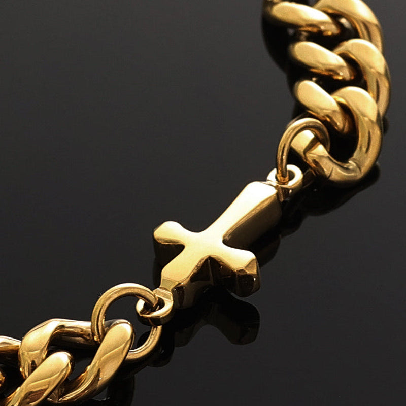 Relic Cuban Cross Bracelet – Gold