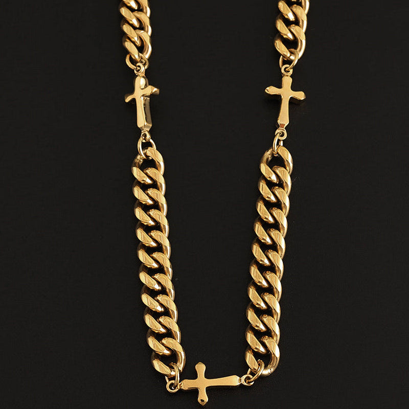 Relic Cuban Cross Chain - Gold