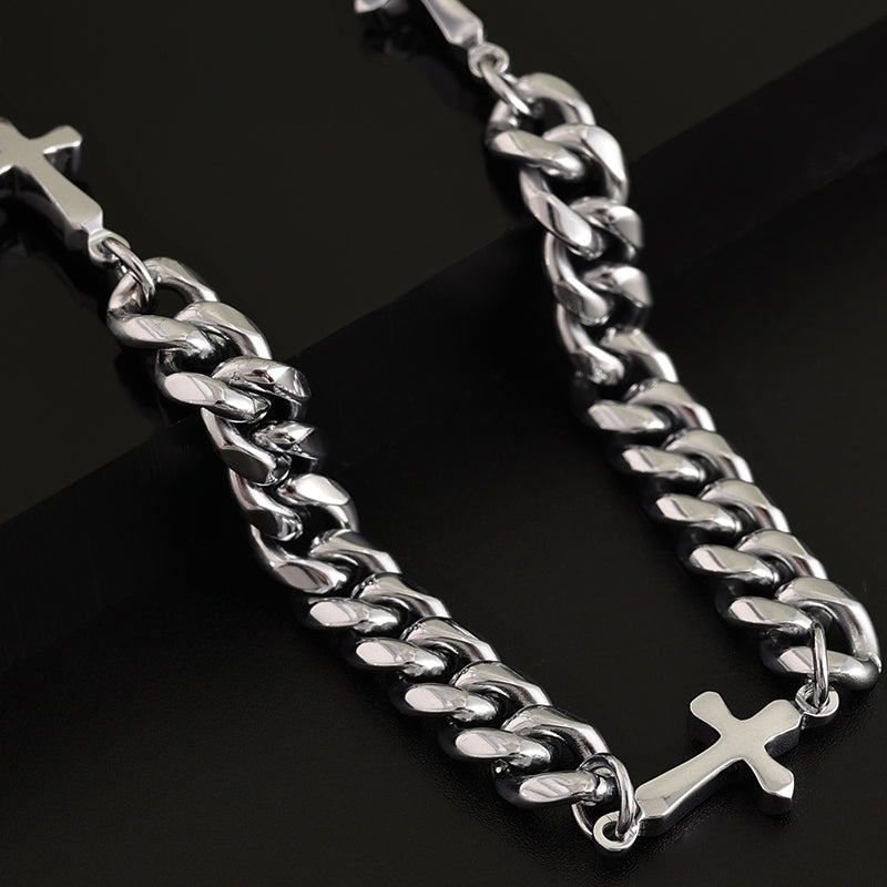 Relic Cuban Cross Chain - Silver