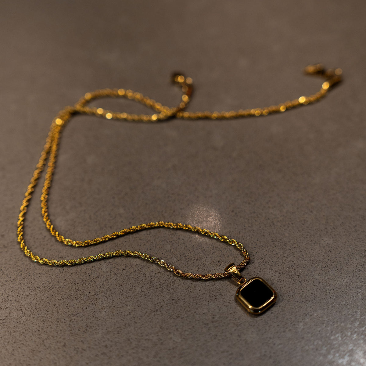 Blackout Onyx Pendant - Gold