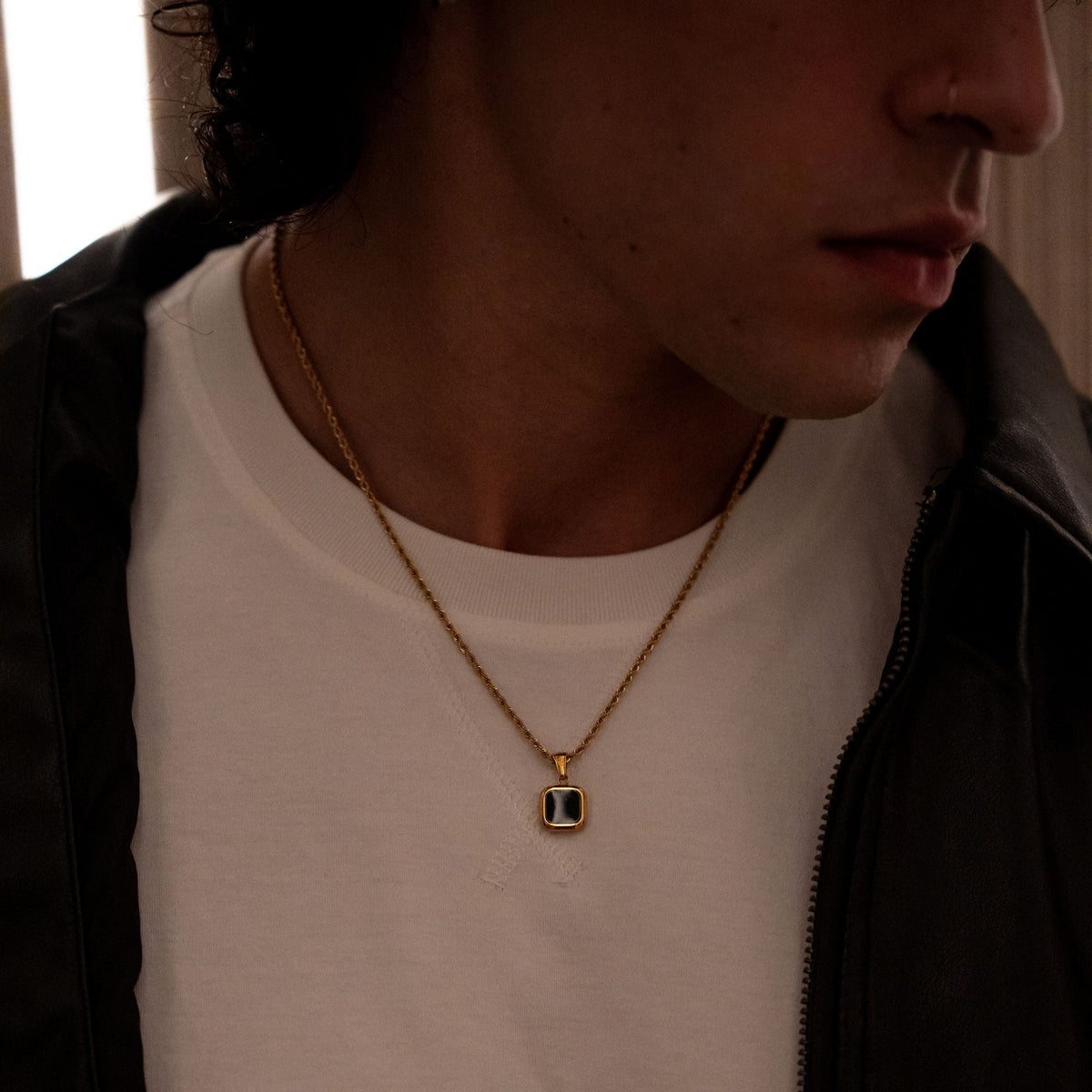 Blackout Onyx Pendant - Gold