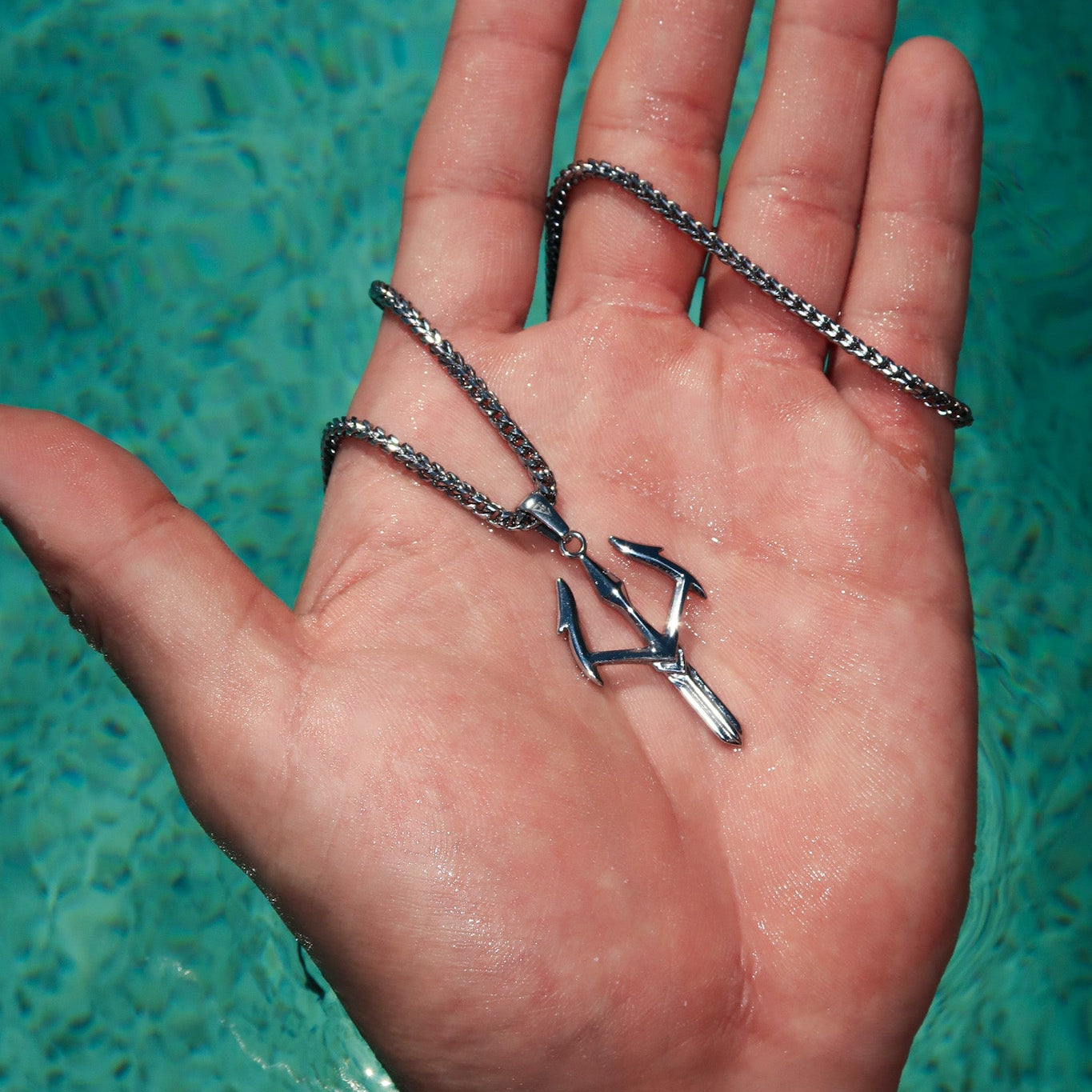 Warrior trident & Franco Chain - Silver Tone